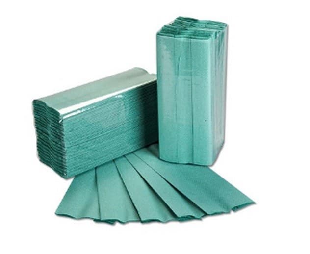 Prosop pliat tip V verde 250 foi/pachet