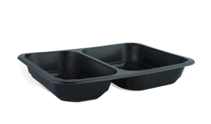 Caserola pp neagra doua compartimente