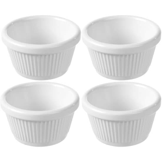 Set 4 ramekine, melamina, 70x70x(H)37 mm, ideale pt aperitive si sosuri