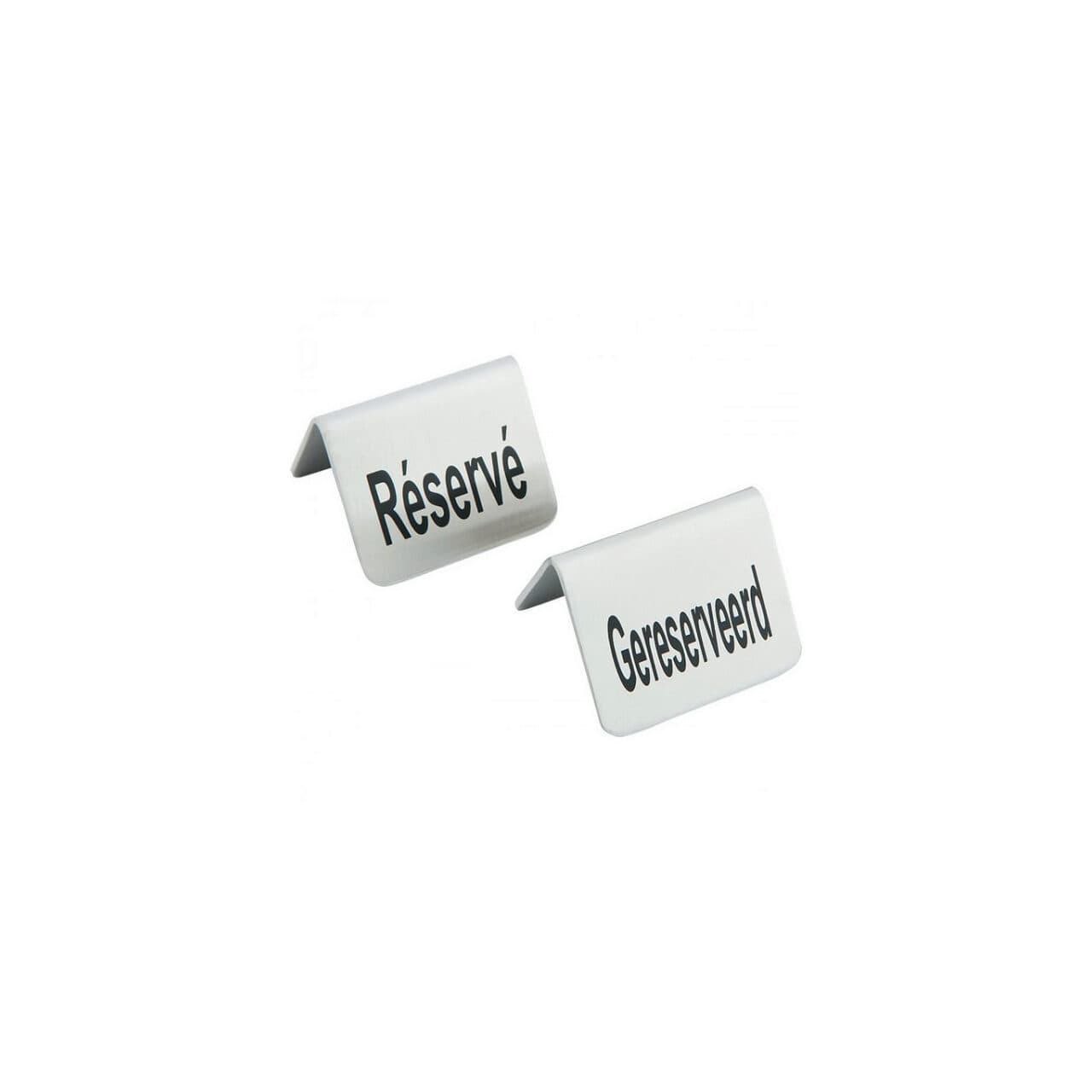 Semn Hendi pentru masa Rezervat, 4 piese, otel inoxidabil, 52x(H)40 mm