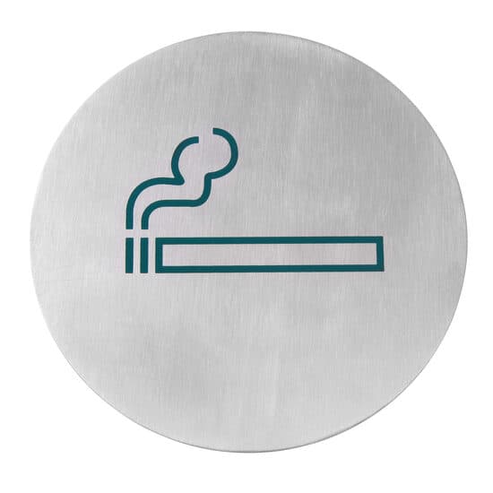 Semn pentru usa, otel inoxidabil - Fumatori - 160 mm