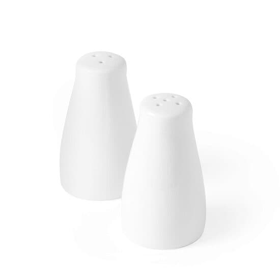 Set condimente din portelan, 2 piese, pentru sare si piper, diametru 4.2 cm, inaltime 8 cm.