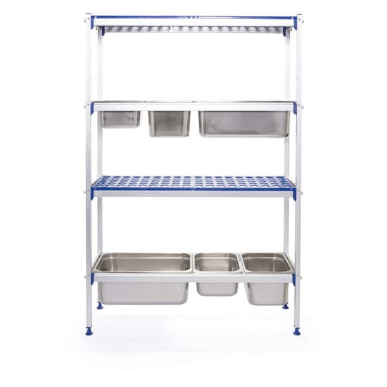 Raft depozitare din aluminiu pentru tavi GN