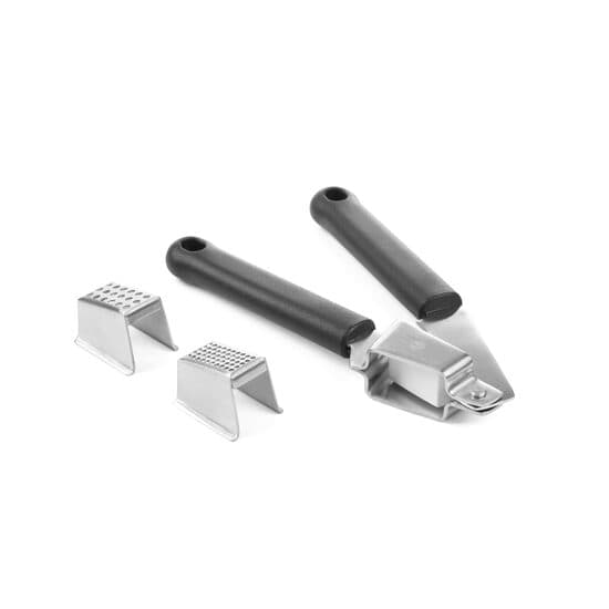 Presa usturoi, 2 gratare detasabile, inox cu maner polipropilena, 180x25 mm