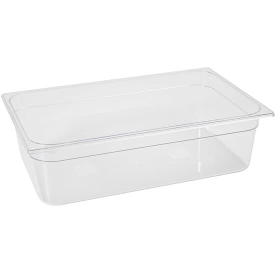 Tava Gastronorm GN 1/1 200 mm, 28 lt, policarbonat transparent, rezistenta  la temperatura -40 gr. Celsius/ 110 gr. Celsius