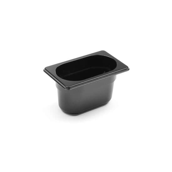 Tava Gastronorm GN 1/9, (H) 10 cm, 1 lt, din policarbonat negru