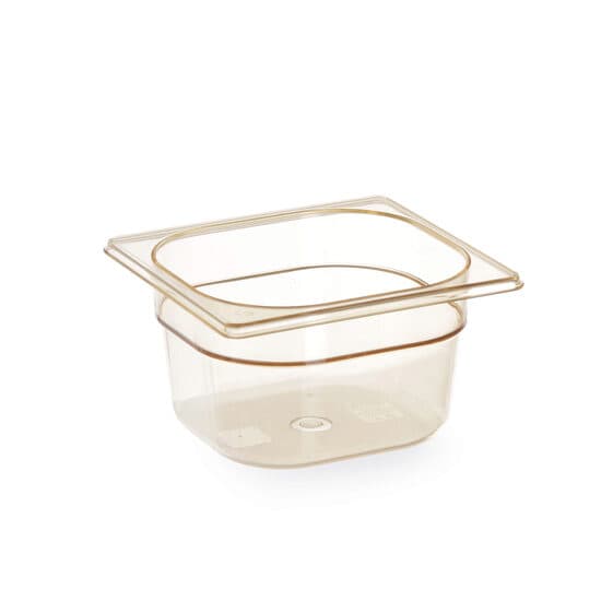 Tava gastronorm GN 1/6 din policarbonat, 1.6 litri, 176x162x100(h)mm, BPA free, rezistenta la temperaturi -40 pana la 150 C, rezistenta mare la impact
