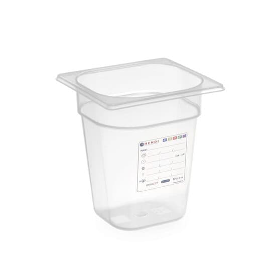 Tava Gastronorm 1/6, 176x162x(H)200 mm, 3.4 litri cu marcaj HACCP, polipropilena