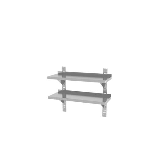 Raft de perete dublu reglabil, cu doua suporturi din otel,800x300x(H)600mm