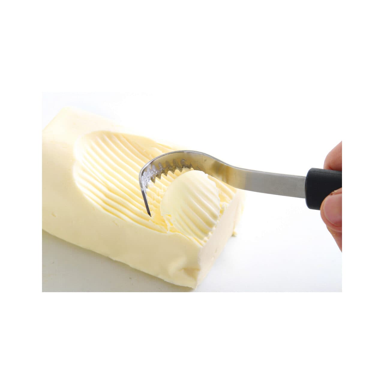 Cutit unt, zimtat si curbat, lama inox, lungime 20 cm