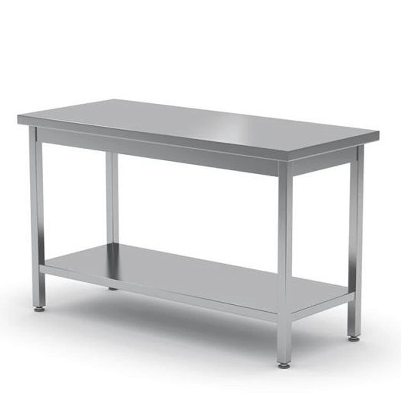 Masa centrala de lucru cu raft, 600 mm adancime, HENDI, Kitchen Line, 800x600x(H)850mm