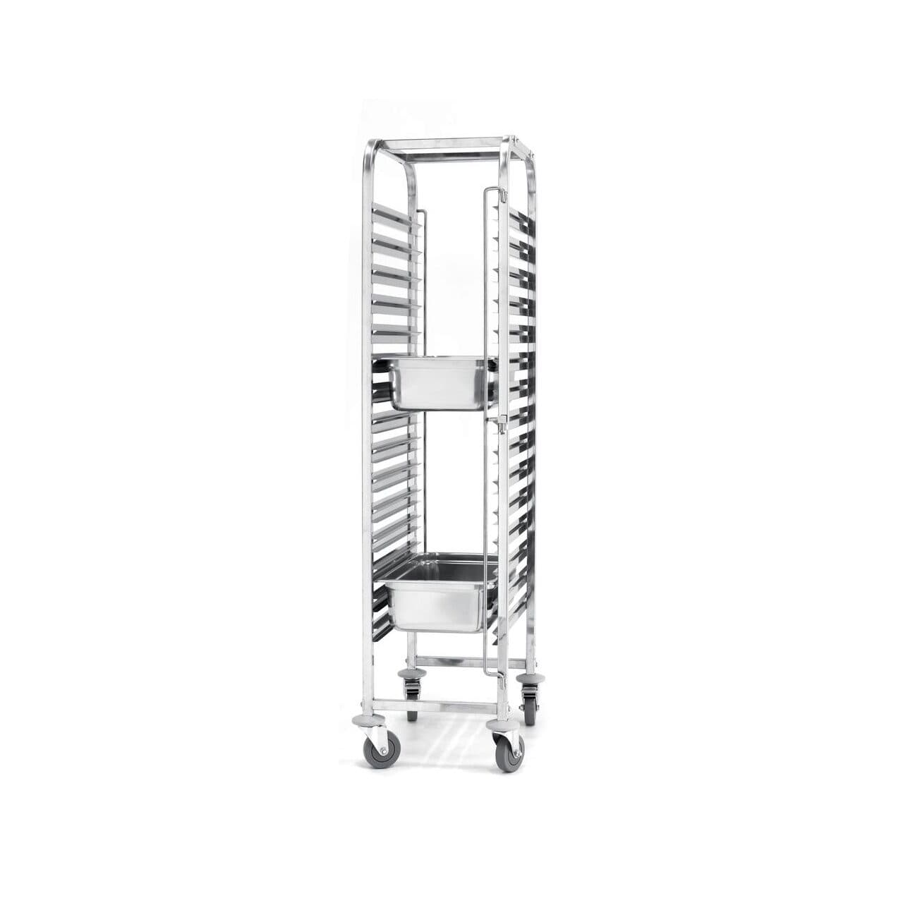 Carucior debarasare tavi, capacitate 15 tavi x GN 1/1(530x325mm), inox, 615x450x(H)1695 mm