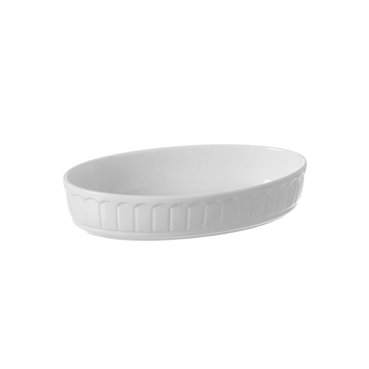 Vas cuptor portelan alb termorezistent pana la 600 gr C, oval, Hendi, 220x130 mm