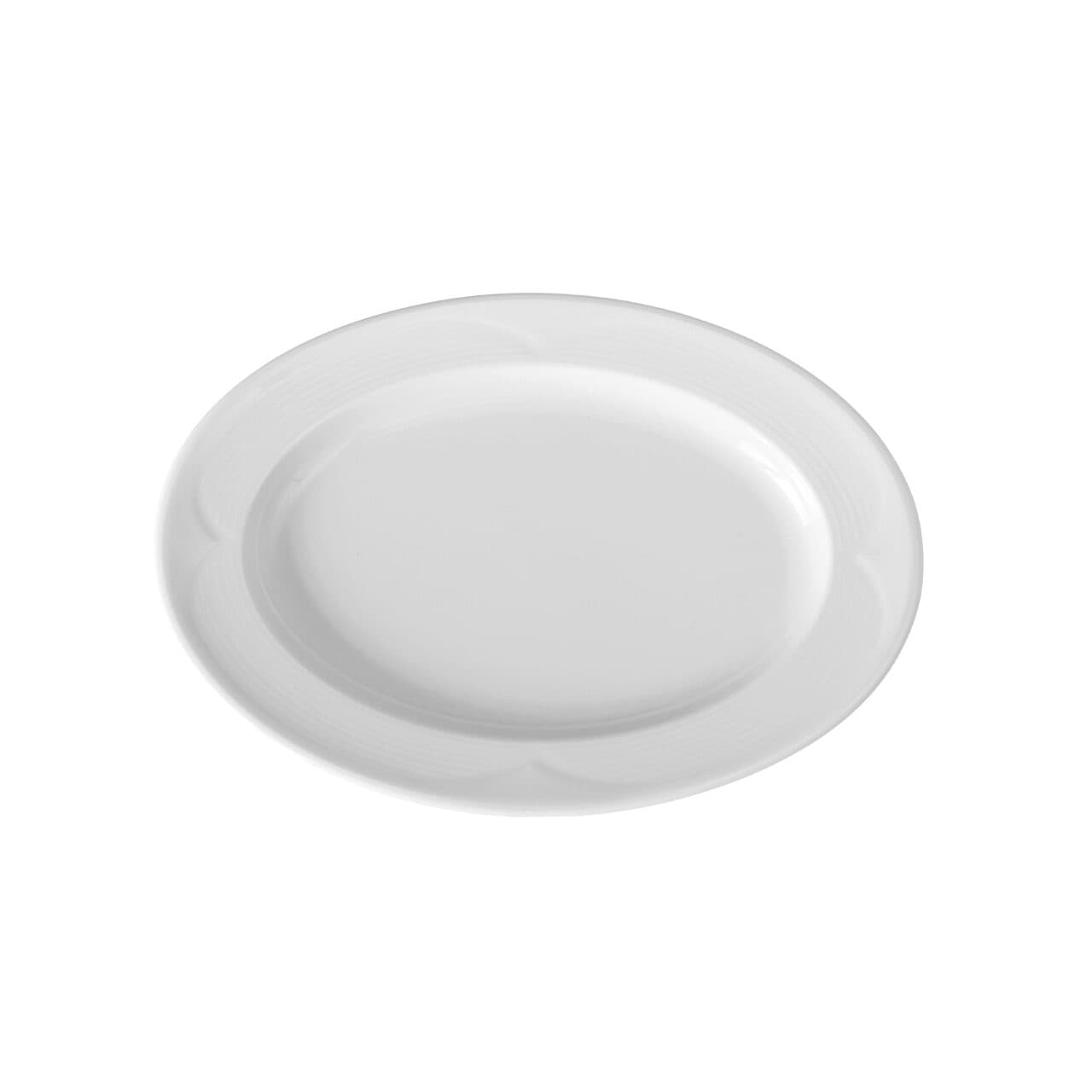Platou oval, 29x20 cm, portelan alb cu margini intarite, , gama SATURN