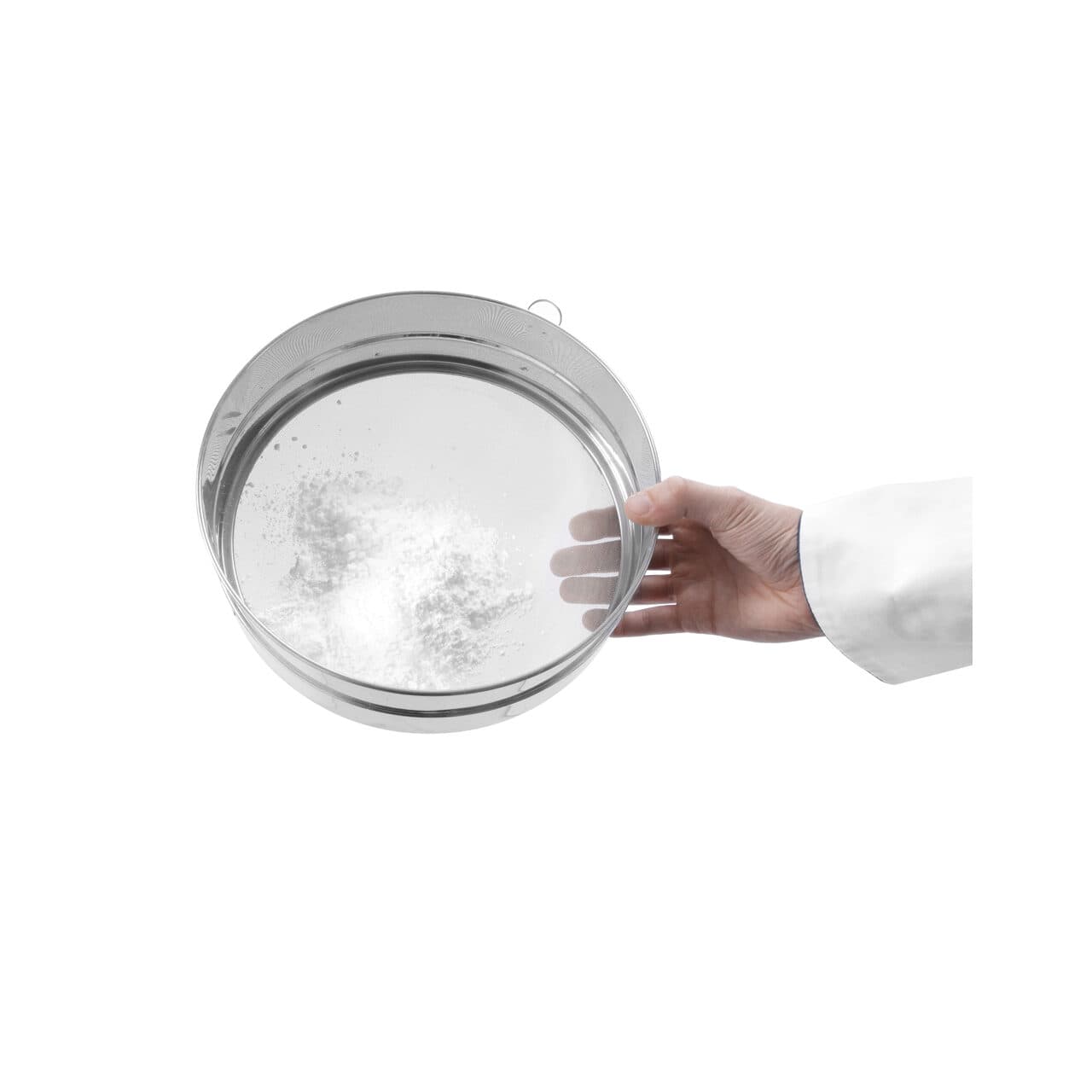Sita pentru zahar pudra, 410x(H)80 mm, inox, cu carlig agatare