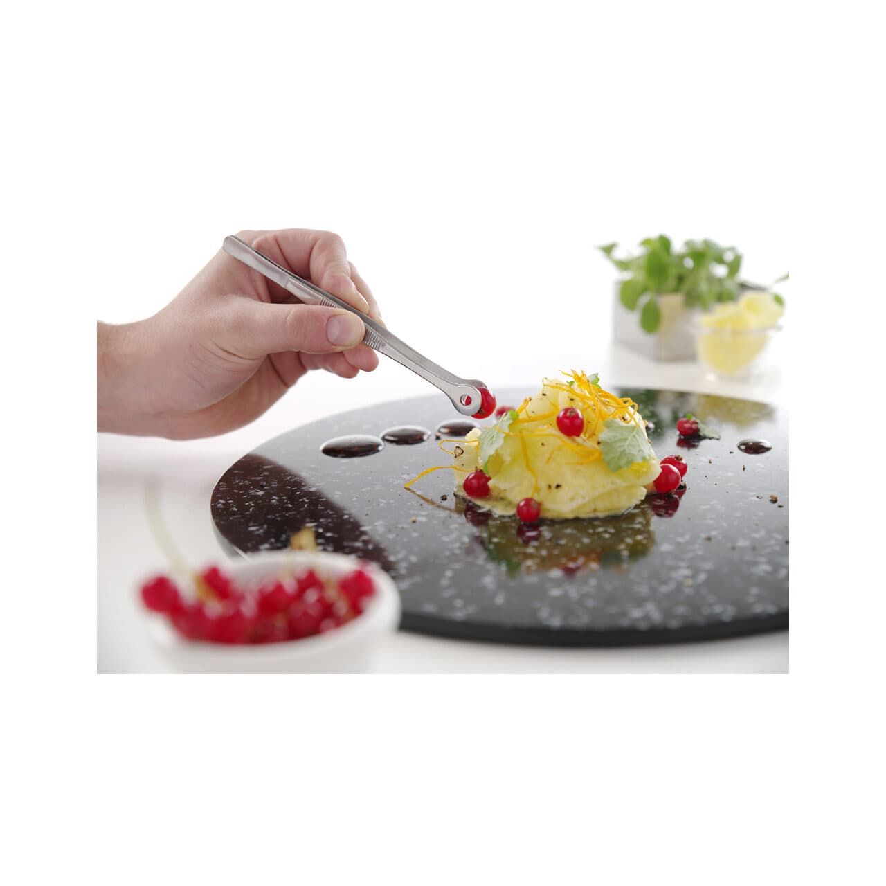 Penseta alimentara cu varf rotund (L)150 mm, inox, pentru decorare /dezosare peste / manevrare produse fierbinti