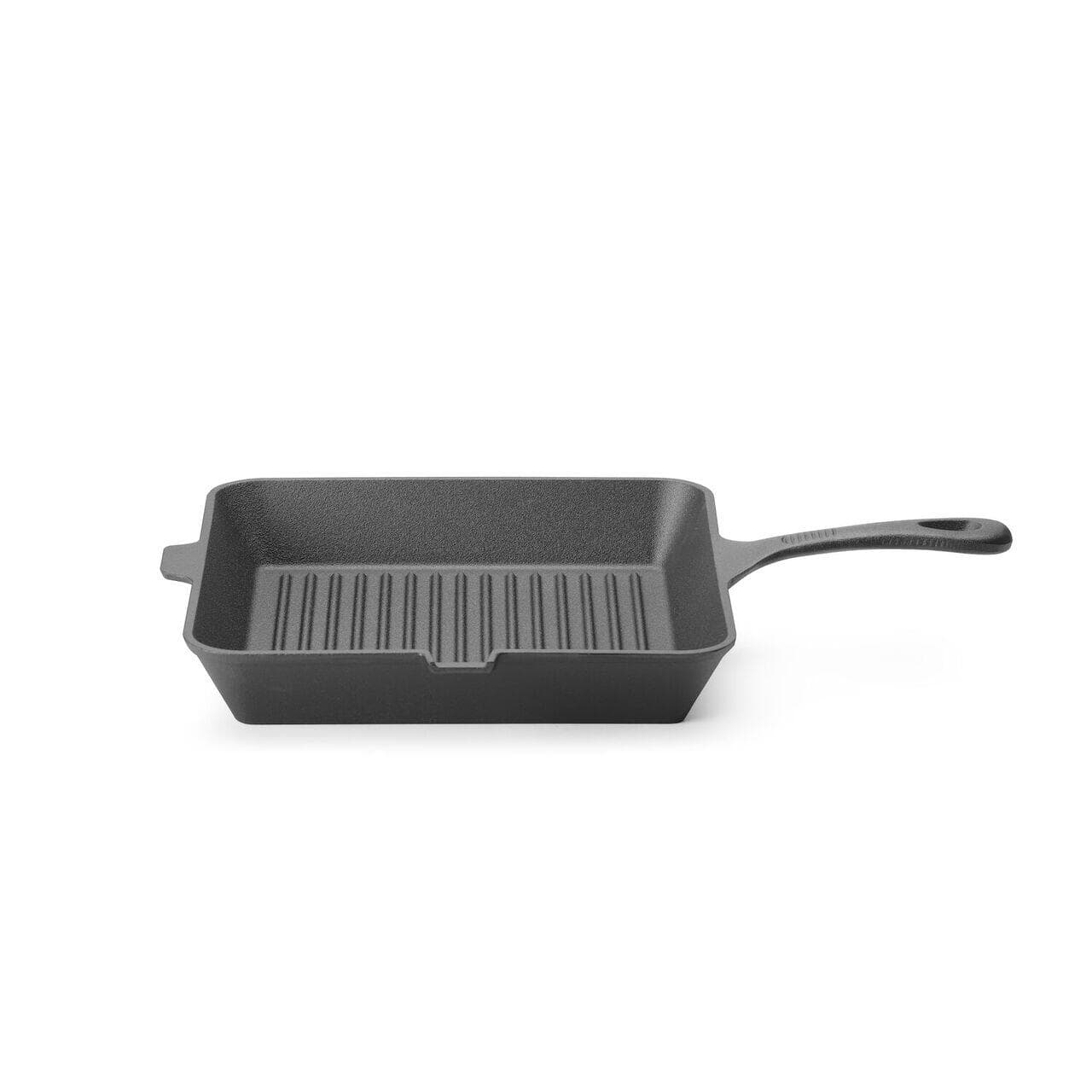 Tigaie grill din fonta, HENDI, negru, 250x250x(H)50mm