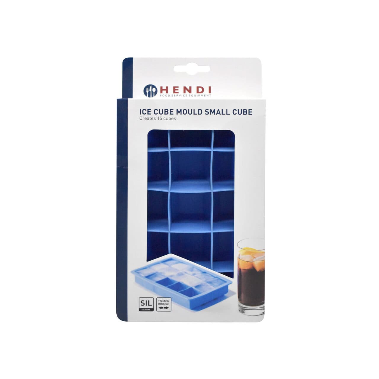 Forma din silicon durabil pentru cuburi mici de gheata, 19x12x(H)3.5 cm, potrivita si pentru uz profesional