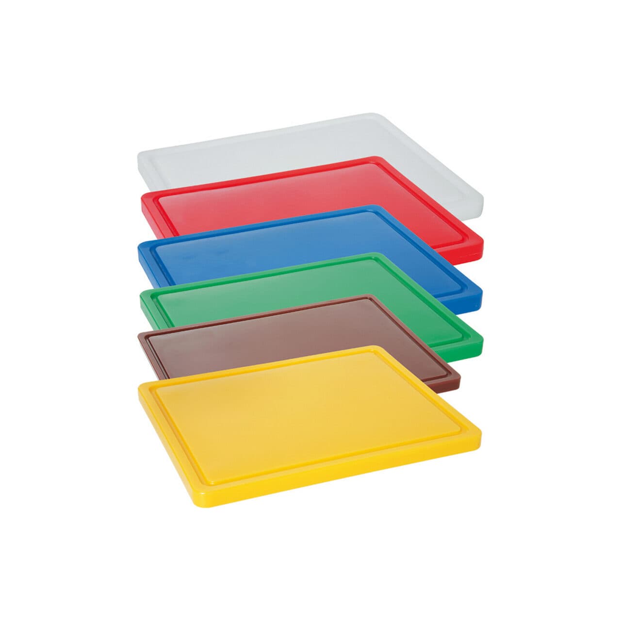 Tocator rosu, 26.5x32.5x(H)1.2 cm - GN1/2, cu sant de scurgere, polietilena HDPE 500, respecta normele de igiena HACCP