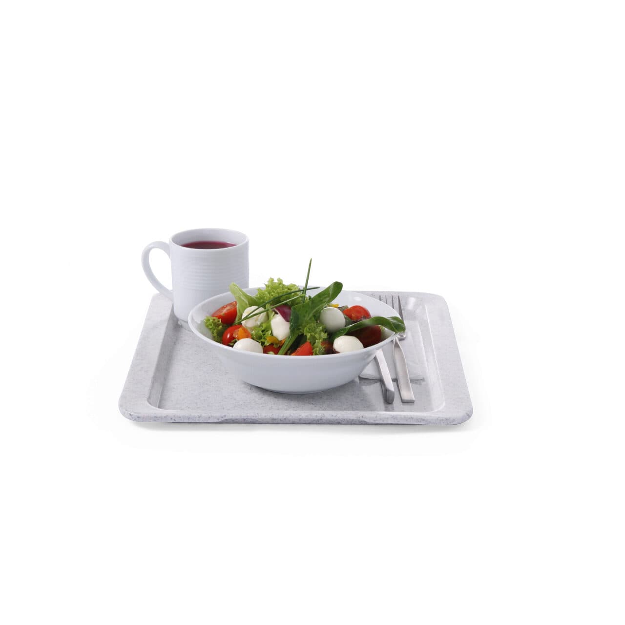 Tava servire dreptunghiulara, GN 1/2 (26.5 x 32.5 cm), din plastic imitatie granit, potrivita sipt uz profesional