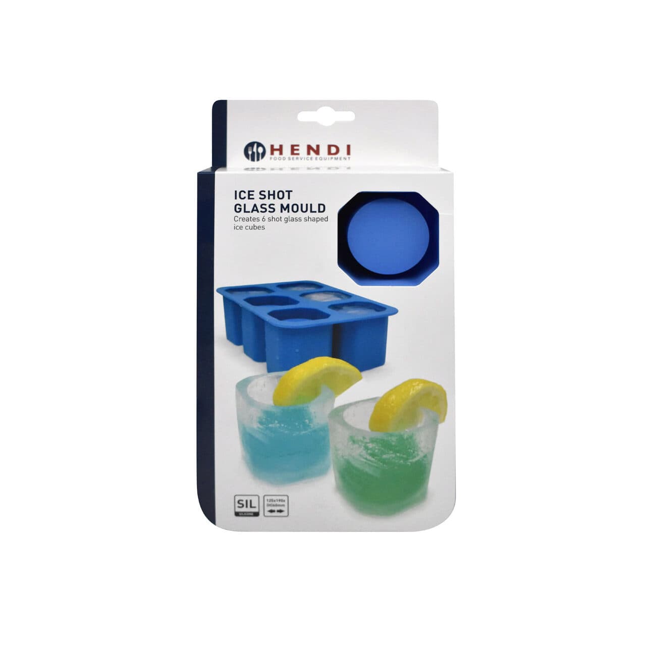 Forma din silicon durabil pentru cuburi de gheata tip pahar pentru shot, 12.5x19x(H)6 cm, potrivita si pentru uz profesional