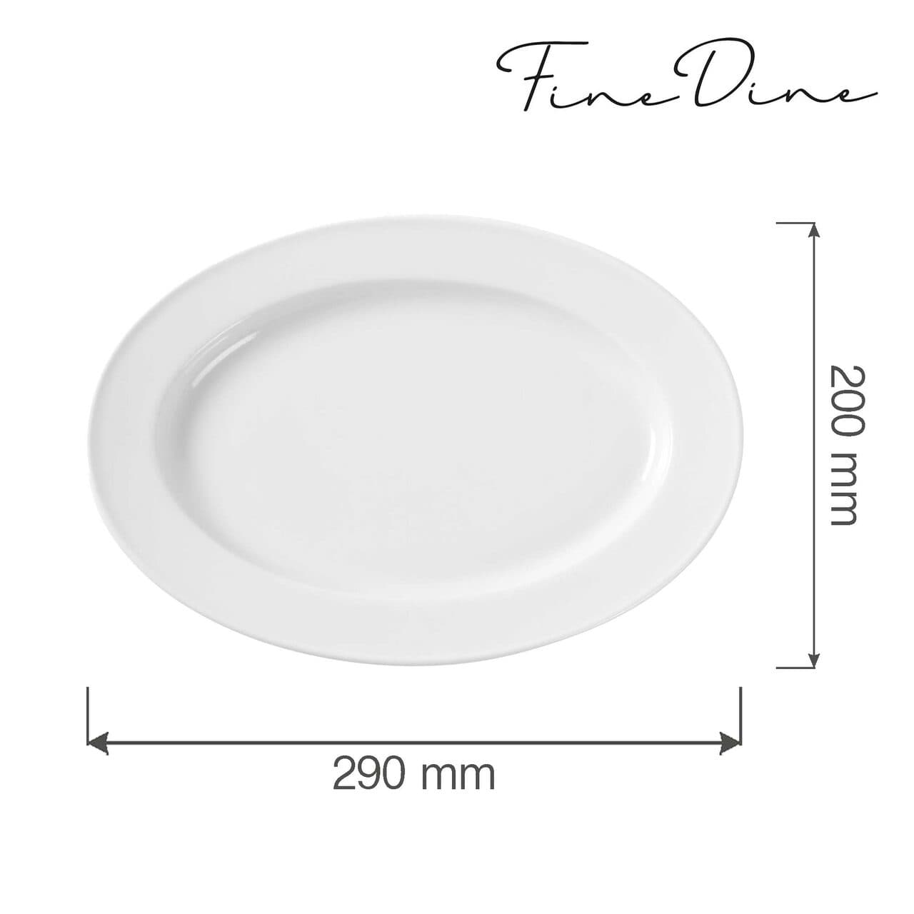 Platou oval 290x200 mm, portelan, gama DELTA
