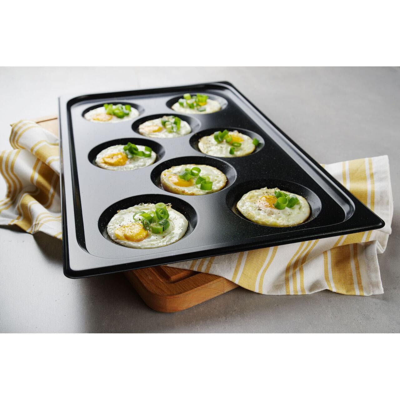Tava pentru oua, cu invelis antiaderent CONVECTOMAT EGGPLATE,GN 1/1, Negru, 530x325x(H)26mm