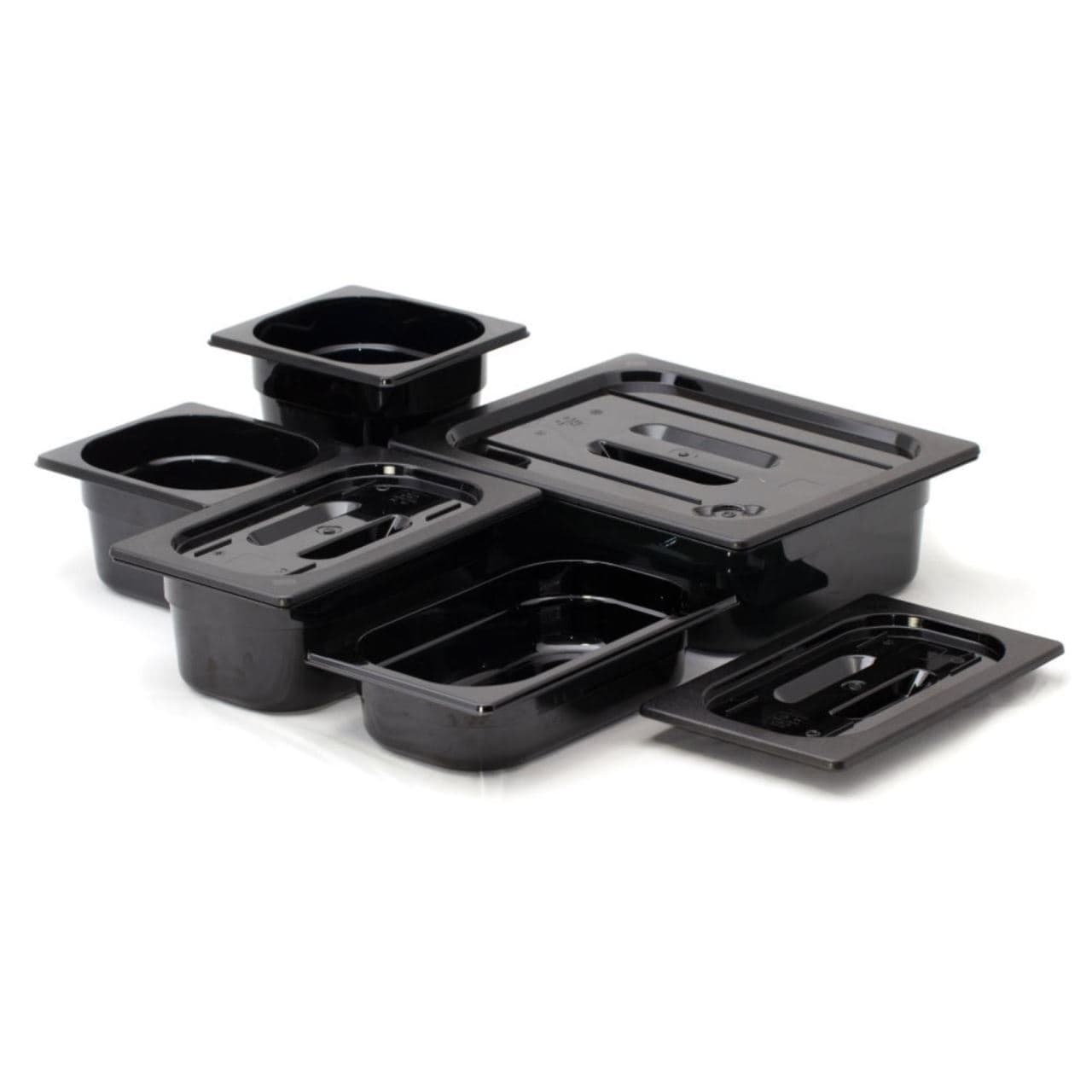 Tava profesionala Gastronorm 1/3 policarbonat negru  7.8litri, 325x176x(H)200 mm Hendi