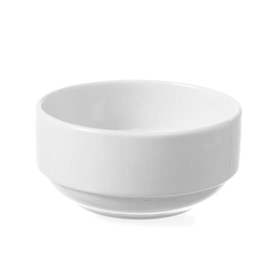 Bol salata / aperitiv / supa, Hendi, diametru 14 cm, portelan alb de calitate cu margini intarite, gama DELTA, suprapozabil