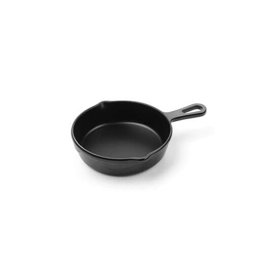 Bol servire, forma mini-tigaie cu maner, 162x121x(H)30 mm, melamina neagra, Hendi Little Chef