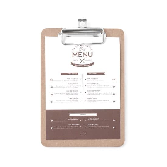 Clipboard pentru meniu 240x330 mm
