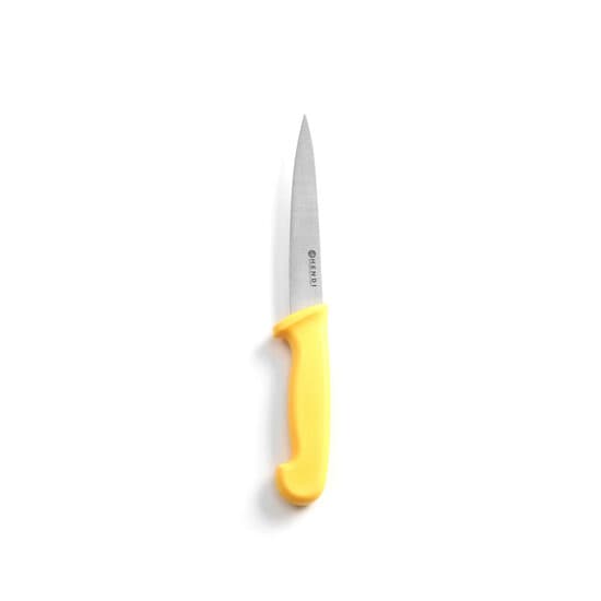 Cutit bucatarie, 15/30 cm, lama inox grosime 0.9 mm, ideal pt filetat, maner galben, respecta normele de igiena HACCP, potrivit si pentru uz profesion