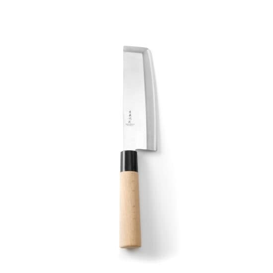 Cutit japonez "Nakiri", serie de top, lama otel carbon, maner traditional lemn, lama 18cm / cutit 32.5 cm, grosime lama 4 mm din aliaj carbo