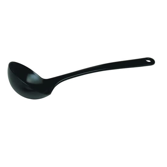Lingura servire adanca / polonic, 30 cm, 140 ml, plastic negru rezistent termic