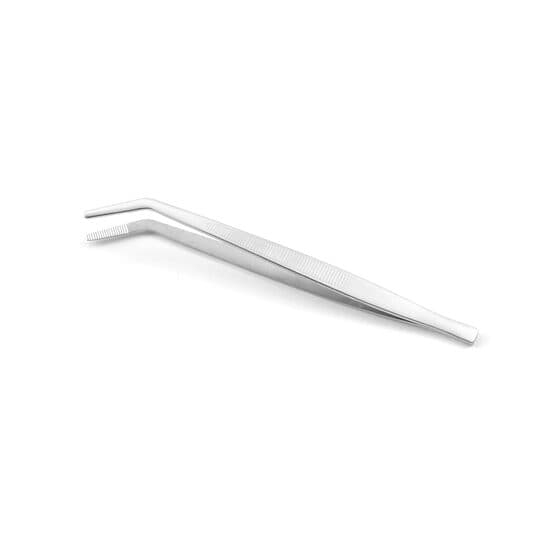 Penseta cu varf curbat, (L)240 mm, inox, pentru peste /manevrare produse fierbinti / decorare
