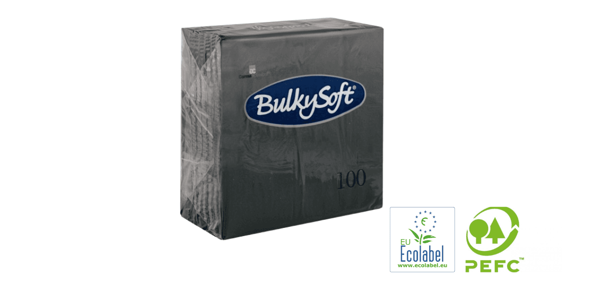 Servetele negre 24x24cm 2 straturi BulkySoft