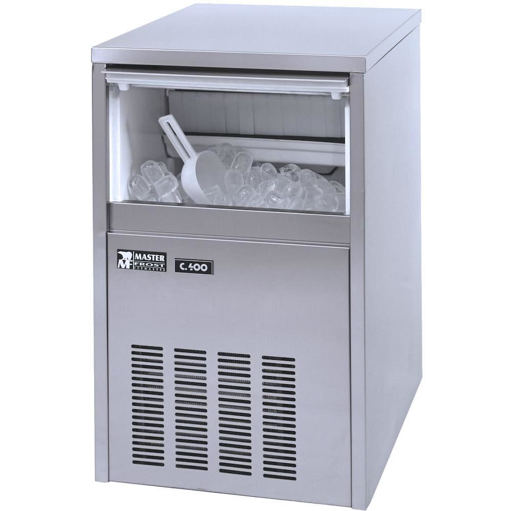 Masina cuburi de gheata, Master Frost, otel inoxidabil, 40 kg/24 h, cub forma tip glont / 18 gr, 230 V/575 W, 480x580x(H)750 mm