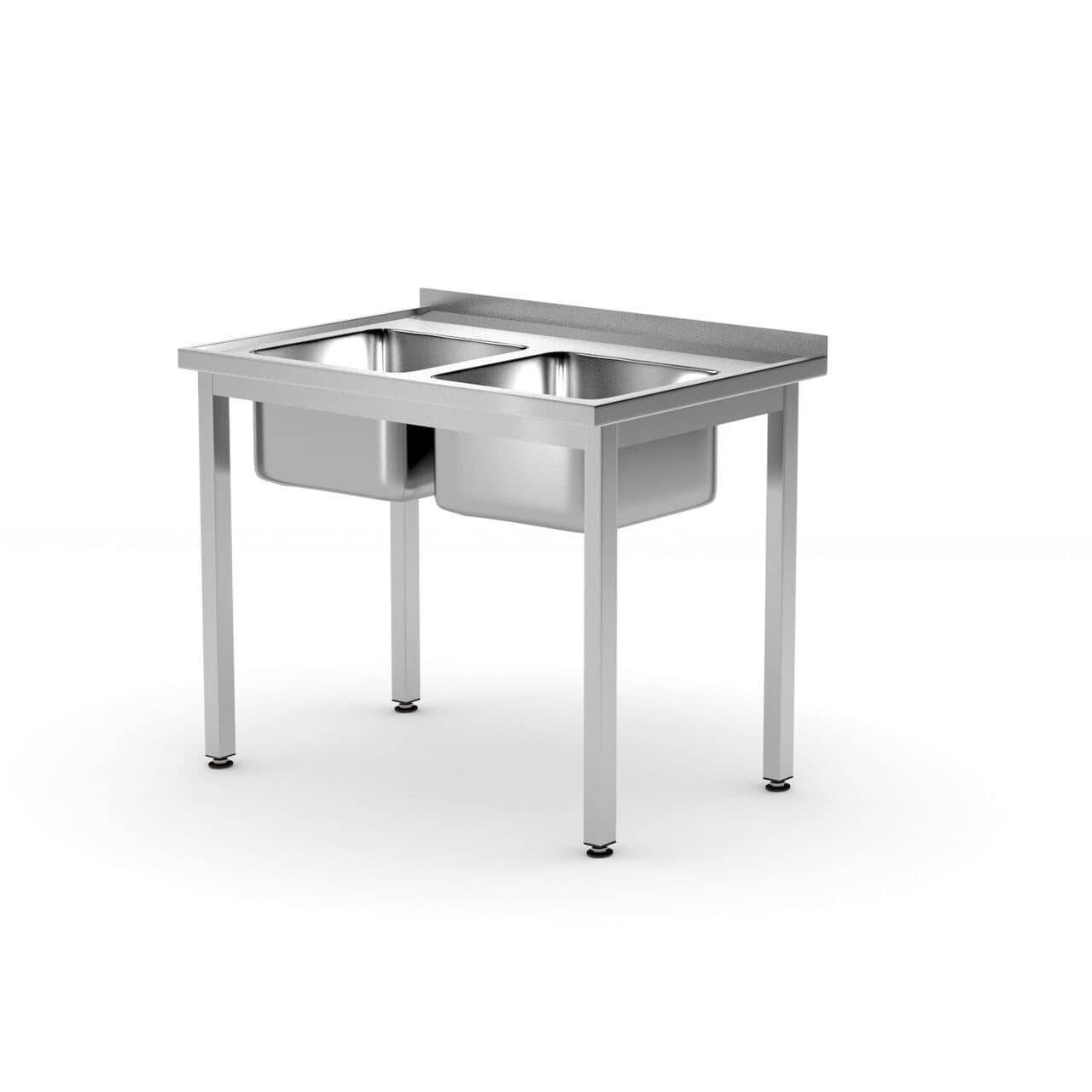 Spalator cu doua chiuvete cu raft HENDI, Budget Line 1000x600x (H) 850mm