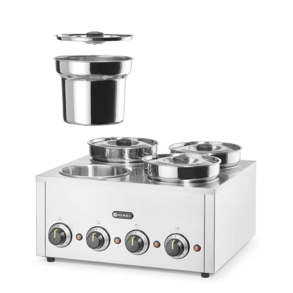 Sistem de gatit tip bain-marie 4 x 4 l, Hendi, 16 l, 220-240V/800W, 506x509x(H)298mm