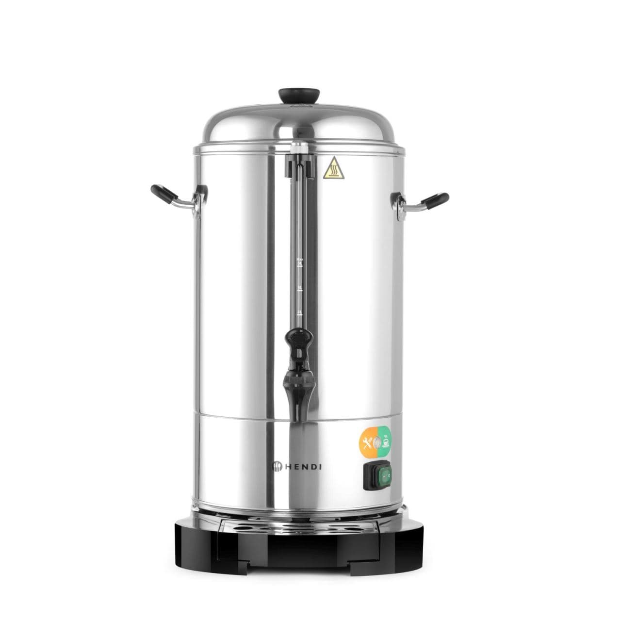 Percolator / cafetiera profesionala, 6lt, Hendi, cu pereti dubli din inox, 1500W, diam. 241x (H)480 mm, robinet anti-picurare, temperatura ajustabila