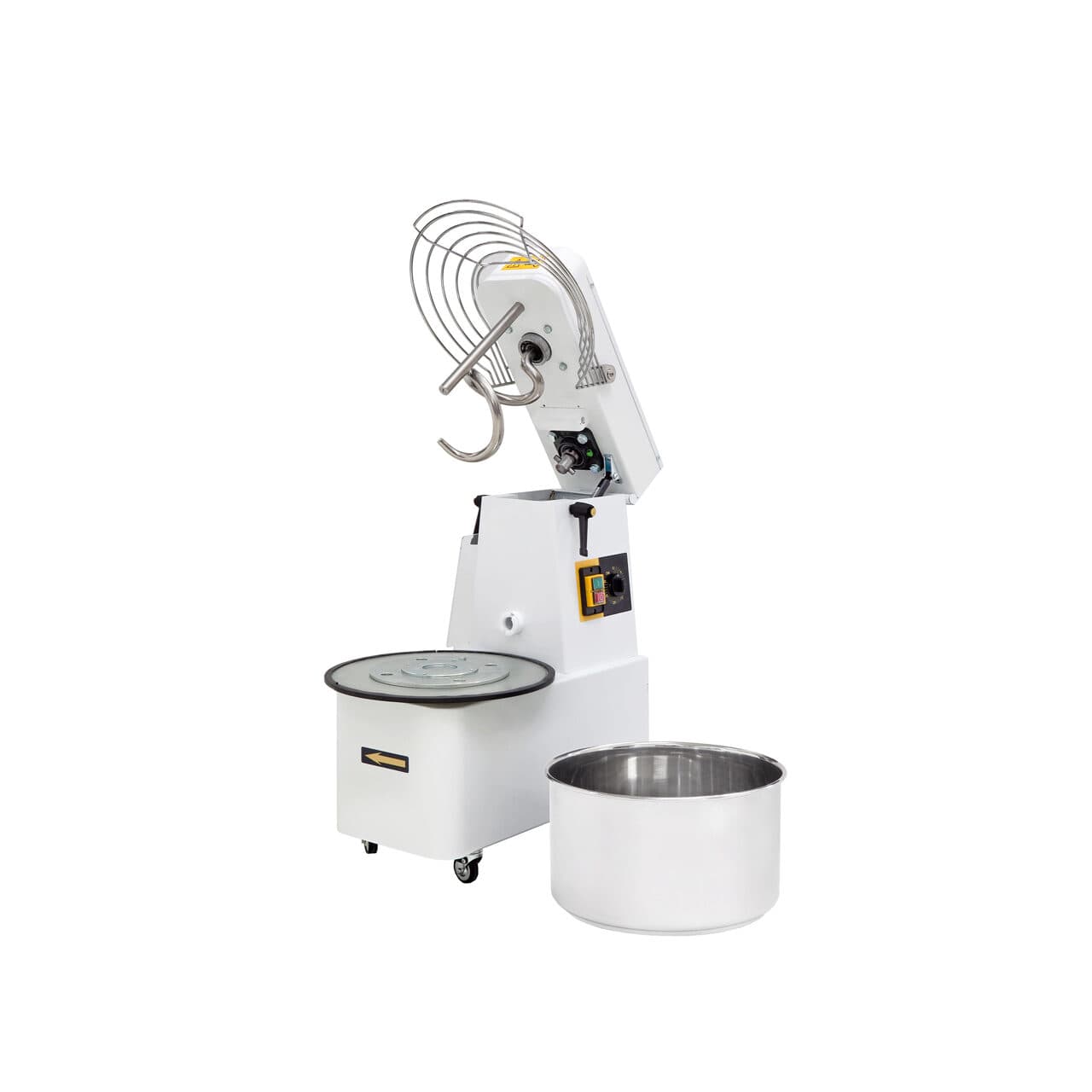 Malaxor profesional spirala cu vas detasabil 2 viteze echipat cu roti pivotante vas, capac si spirala din inox 18/10 Hendi 32 litri 1100 W, capacitate