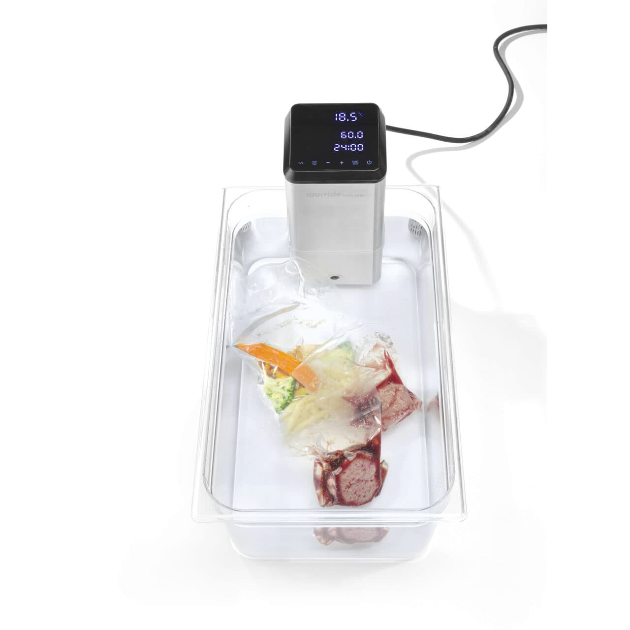 Aparat Sous-Vide Plus IPX7, capacitate pana la 80L, 2200 KW, optiune conectare Wi-Fi la aplicatie Android sau IOS cu 600 retete preincarcate, temperat