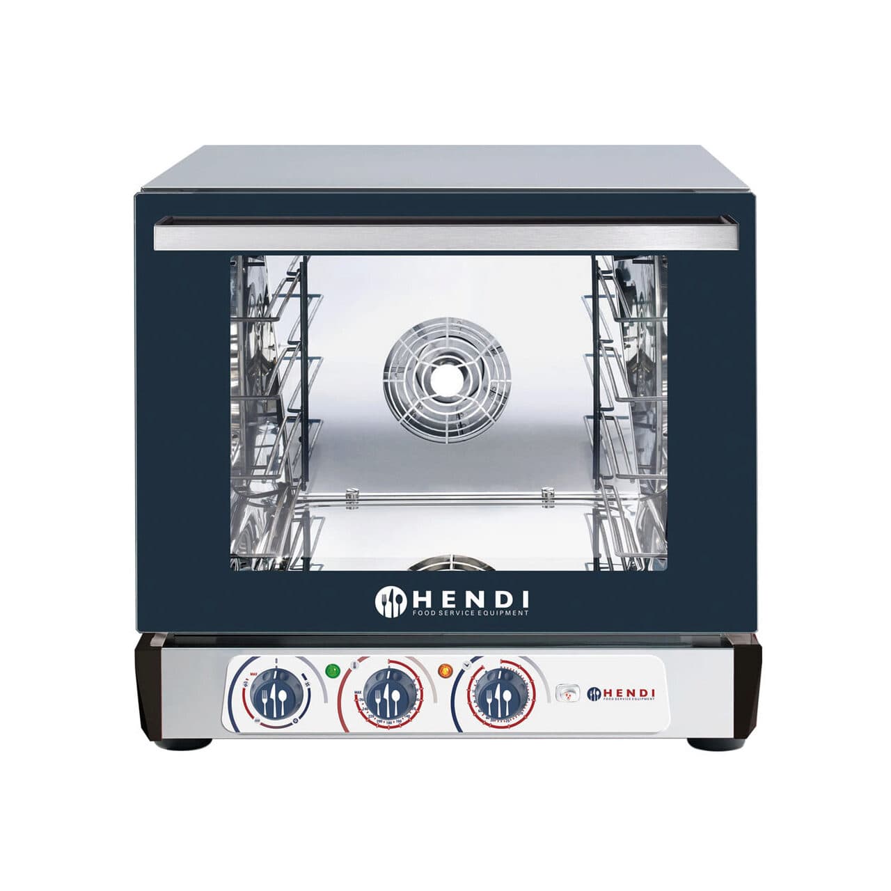 Cuptor convectie HENDI NANO CU UMIDIFICARE, capacitate 4 tavi 450x340 mm, 2 elemente incalzire, termostat reglabil, 50-260 gr C, timer 0 - 120 min, 31