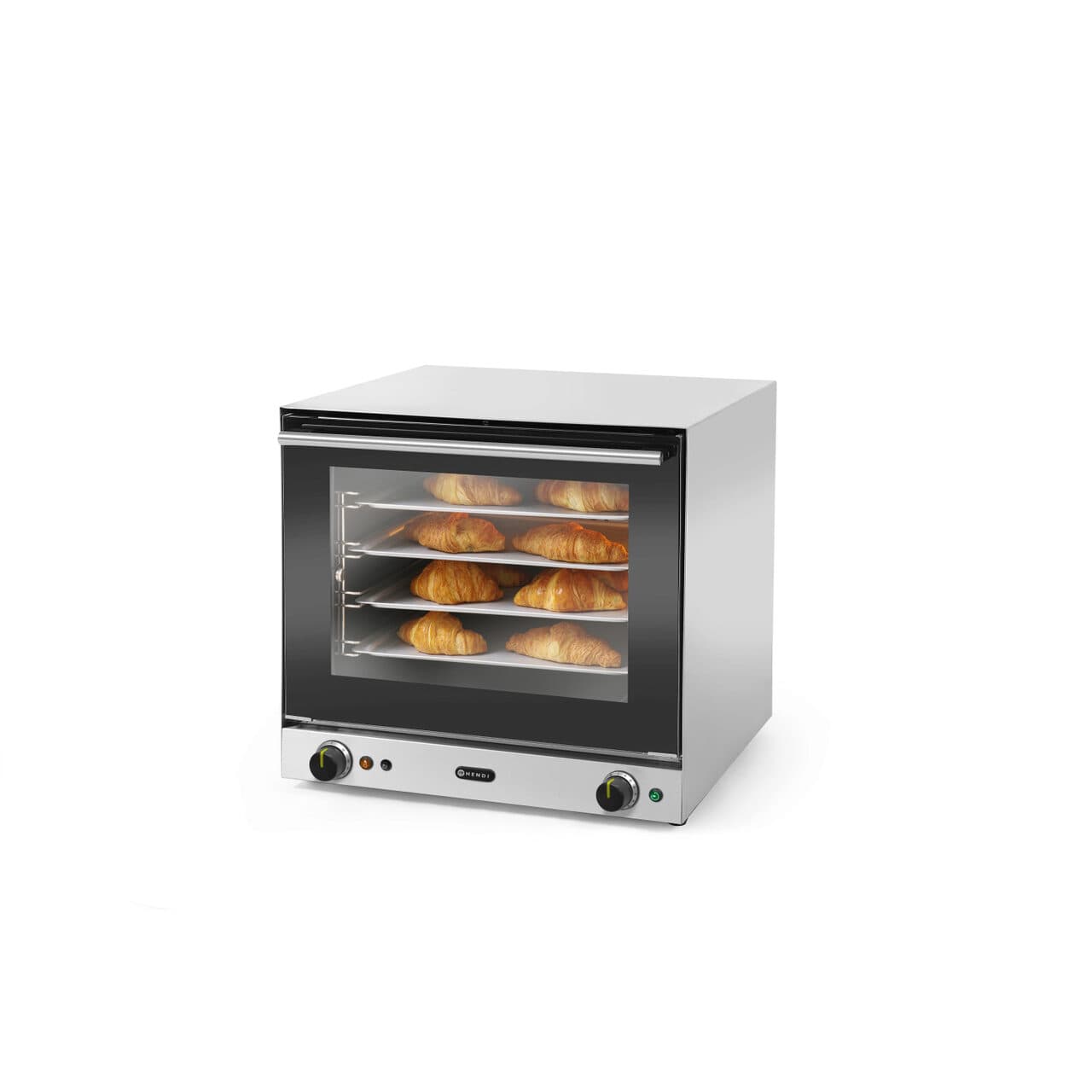 Cuptor convectie cu umidificare Hendi H90S, 4 tavi 438x315 mm incluse, 2 elemente incalzire, 2 ventilatoare, termostat reglabil 50-300 gr C, timer 0-1