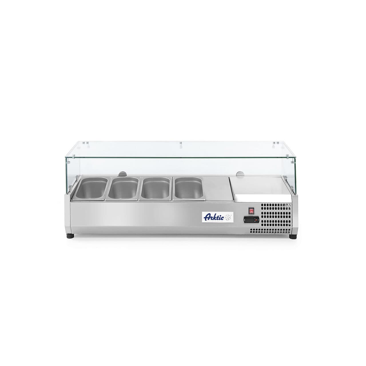 Vitrina prezentare Hendi, interval temp. -2/8?C, 180W, corp inox, ARKTIC by Hendi, 1205x395x(H)430, 4 vase  GN 1/3
