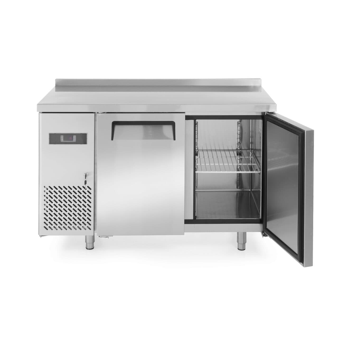 Masa frigorifica profesionala ARKTIC by Hendi Kitchen Line cu 2 usi 220 L 1200x600x(H)850 mm Inox -2/8?C 300 W 2 rafturi 390x428mm incluse, Clasa ener