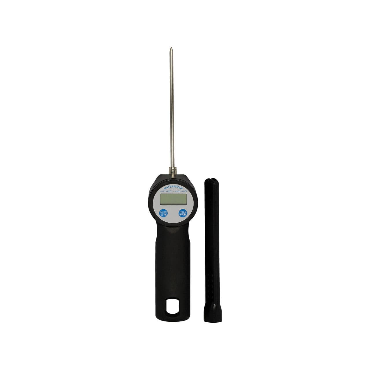 Termometru bucatarie digital, rezistent la apa, interval masurare -50/+300 gr C, gradatie 0,1 gr C, sonda inox 12 cm, capac protectie, 5x(H)29 cm, Hen