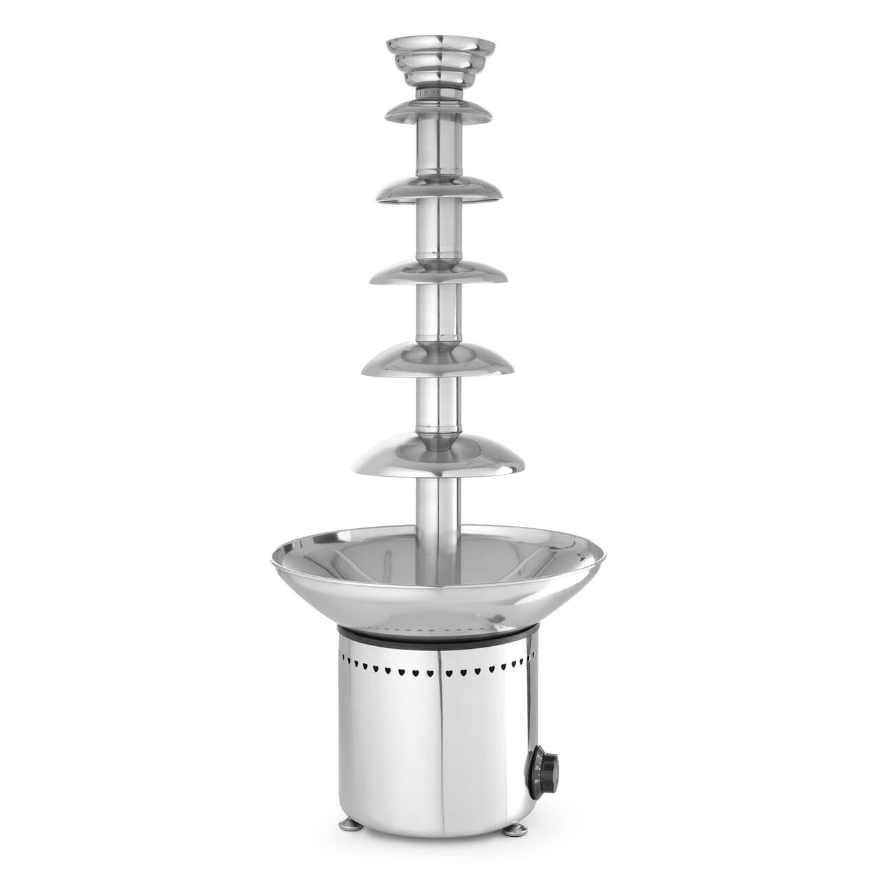 Fantana de ciocolata Hendi, 300 W, functie mentinere la cald pana la 150?C Argintiu, capacitate maxima 8 Kg de ciocolata
