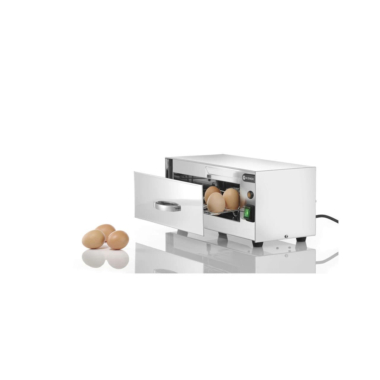 Sterilizator oua Hendi, 32 W, dezinfectare cu lampi UV, capacitate 10 oua, Argintiu, Inox
