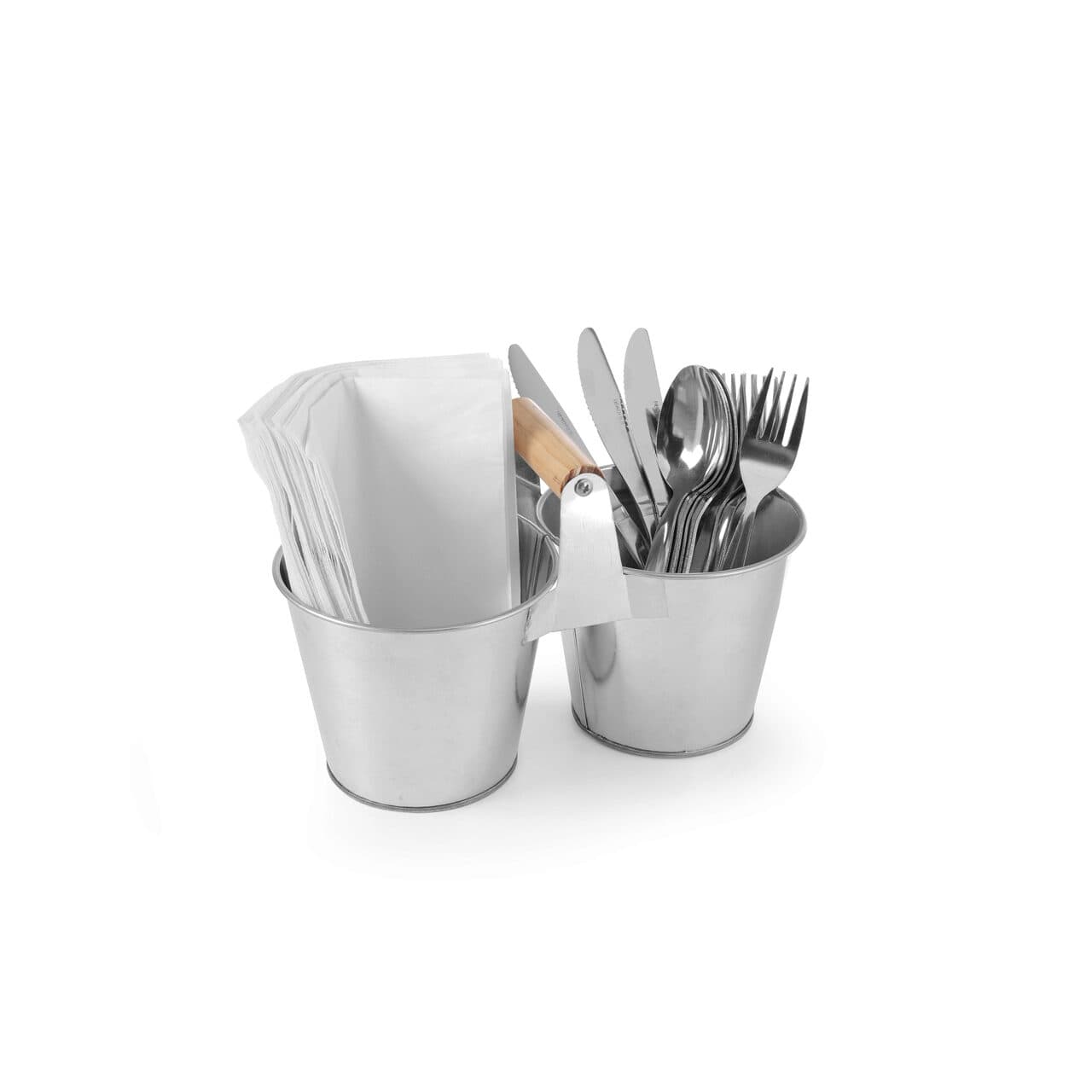Set rustic tacamuri si servetele, Hendi, tip galeata, 250x125x(H)155, otel galvanizat